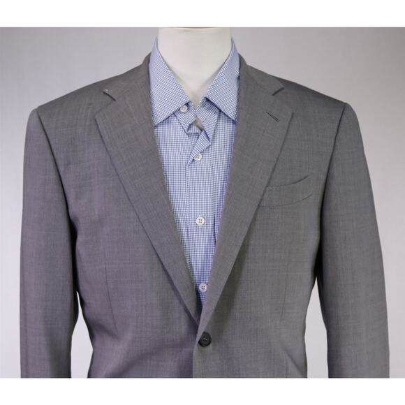Knot Standard Custom Made Gray 2-Btn Super 130's Wool Blazer Jacket 38R - Picture 3 of 11